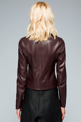 Veste en cuir d'agneau - 
Bordeaux