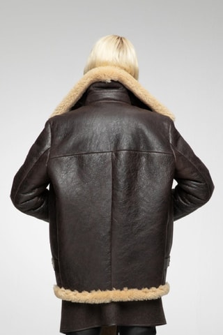 Veste en laine de mouton - Marron et beige