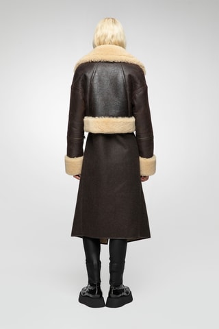 Veste en laine de mouton - Marron et beige