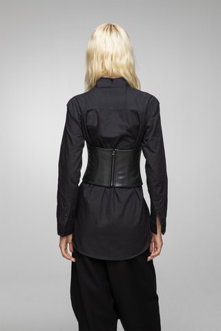 Corset en cuir d'agneau - Noir