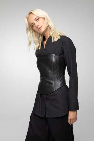 Corset en cuir d'agneau - Noir