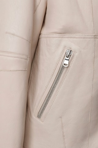Blouson aviateur en cuir d'agneau - Beige