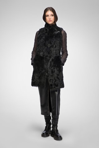 Veste en peau lainée de mouton - Noir