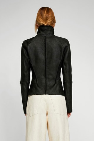 Veste en peau lainée de mouton - Noir