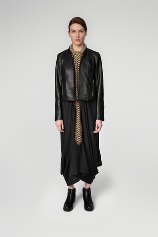 Veste en cuir d'agneau - Noir