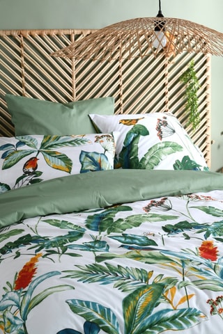 Taie d'oreiller - Blanc et vert
