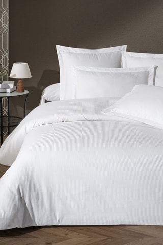 Capa de edredão em cetim de algodão - Branco