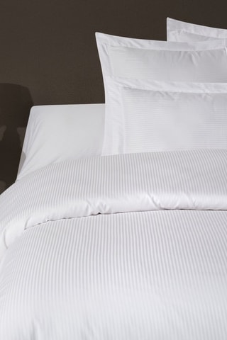 Capa de edredão em cetim de algodão - Branco