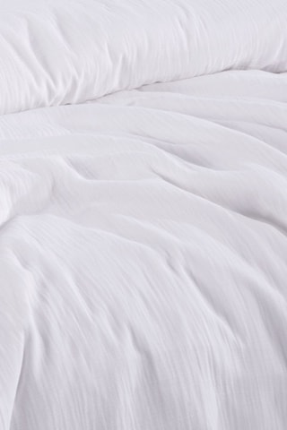 Capa de edredão em cetim de algodão Mima - Branco