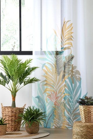 Cortina Iosis - Mostarda e transparente - 140 x 260 cm