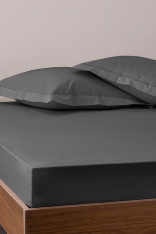 Drap-housse en coton 80 fils/cm² Julian - Ardoise