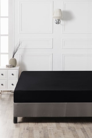 Drap-housse en coton 61 fils/cm² - Noir