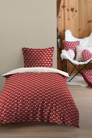 Conjunto de edredão Valgenis - Vermelho e branco