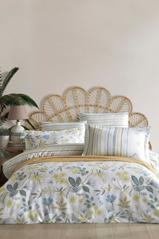 Parure de couette en coton - Blanc et vert