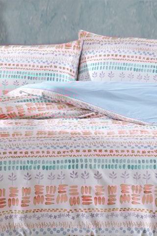 Conjunto de edredão Elisa em algodão 125 fios/cm² - Rosa e azul