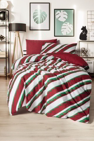 Conjunto de edredão em algodão 145 fios/m² Merry - Vermelho