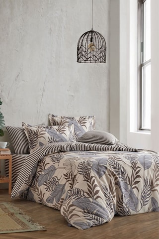 Parure de couette Lionel - Beige et marron