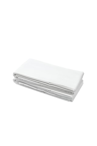 2 draps plats en coton 57 fils/cm² - Noir et blanc