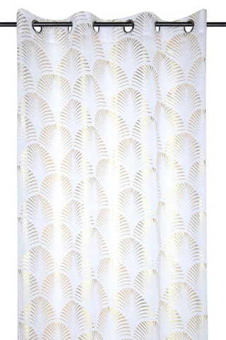Cortina Maldives - Branco e dourado - 140 x 260 cm