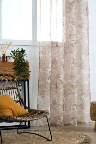 Cortina Karita - Bege e rosa-velho - 140 x 260 cm