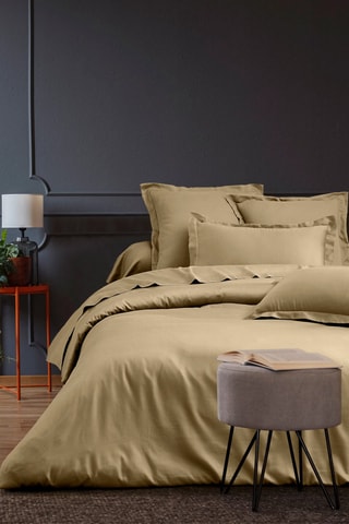 Housse de couette en satin de coton 80 fils/cm² - Taupe