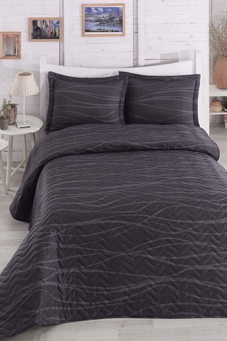 Colcha e 2 fronhas Verda Antracite