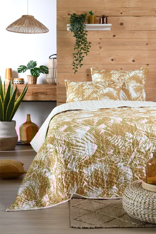 Conjunto colcha Bamako - Branco e amarelo