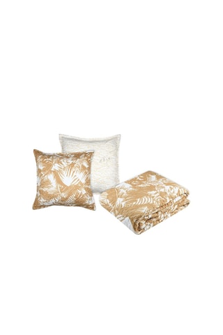 Conjunto colcha Bamako - Branco e amarelo