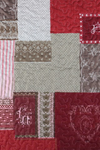 Conjunto colcha Arkansas - Vermelho e cinzento