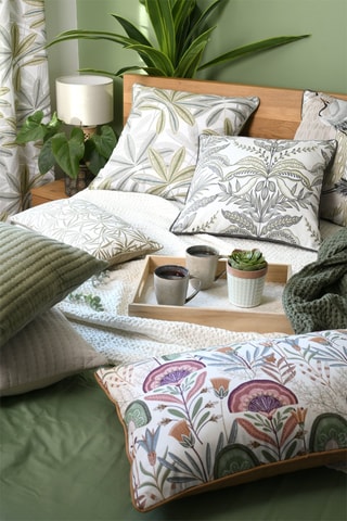 Almofada Debra - Caqui e branco - 55 x 55 cm