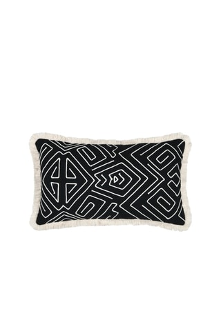 Almofada Dahan - Preto e cru - 30 x 50 cm