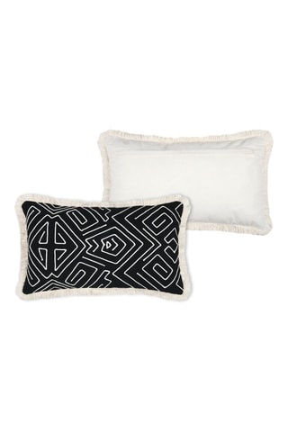 Almofada Dahan - Preto e cru - 30 x 50 cm