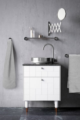 5 serviettes de toilette Le temps d'un bain - Gris clair - 50 x 100 cm