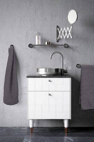 5 serviettes de toilette Le temps d'un bain - Anthracite - 50 x 100 cm