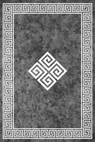 2 tapetes de banho - Cinzento e branco - 40 x 60 / 60 x 100 cm