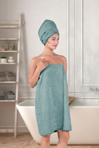 Páreo e toalha - Verde-céladon