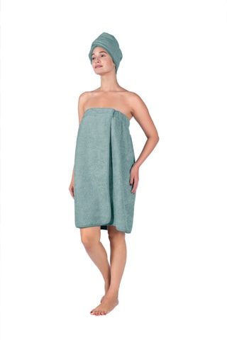 Páreo e toalha - Verde-céladon