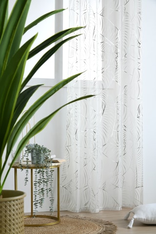 Cortinado - Branco e prateado - 140 x 260 cm