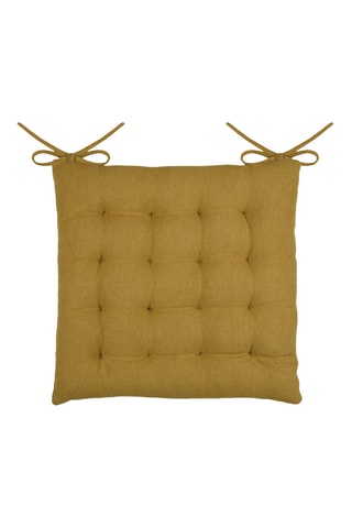 Almofada de cadeira - Azul e caqui - 38 x 38 cm