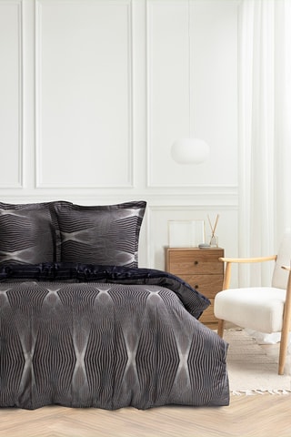 Conjunto de edredão em algodão Bistro - 83 fios/cm² - Antracite