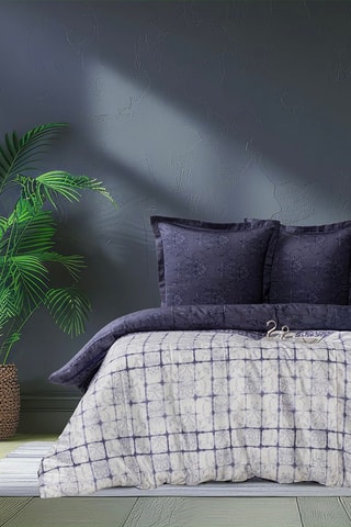 Conjunto de edredão em algodão Melori - 83 fios/cm² - Azul-marinho