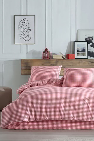 Conjunto de edredão em algodão - 57 fios/cm² - Rosa