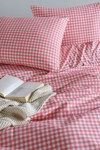 Conjunto de edredão em algodão - 57 fios/cm² - Rosa