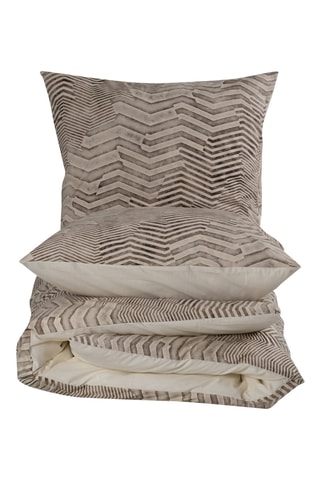 Parure de couette réversible en coton Delda - 57 fils/cm² - Beige