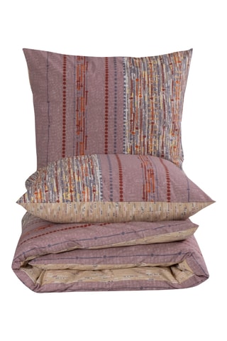 Conjunto de edredão em algodão Efonte - 57 fios/cm² - Rosa e ocre