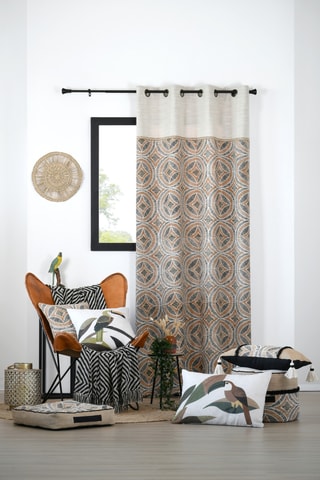 Cortinado - Branco e bege - 140 x 260 cm