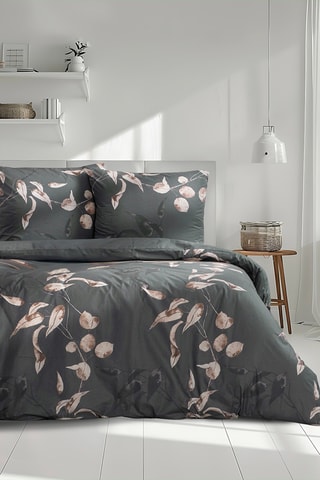 Parure de couette en coton Tivory - 57 fils/cm² - Anthracite et beige