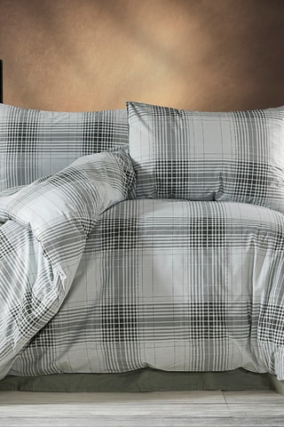 Conjunto de edredão em algodão Nima - 57 fios/cm² - Branco e caqui