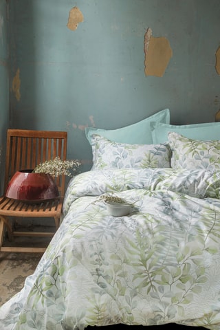 Parure de couette réversible en satin de coton - 83 fils/cm² - Vert