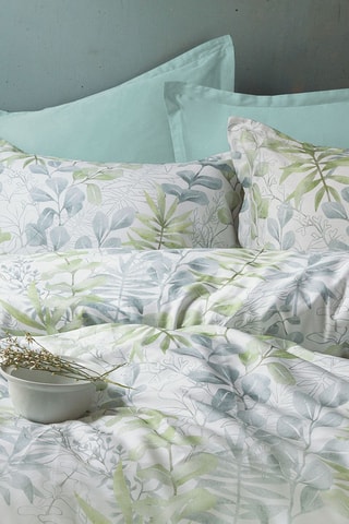 Parure de couette réversible en satin de coton - 83 fils/cm² - Vert